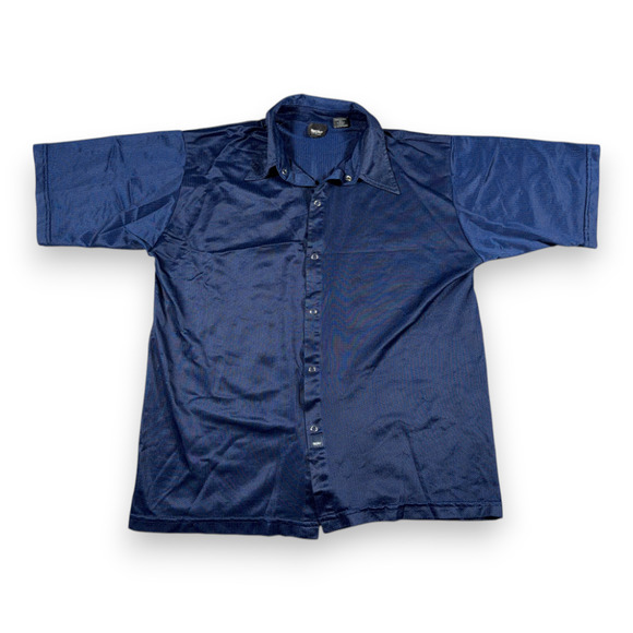 Vintage Other - Vintage Mossimo Shirt Adult MEDIUM Blue Polyester Snap Up Mesh Surfer USA 90s